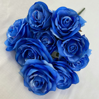 Prix de gros fleurs artificielles en soie bleu marine royale pour la décoration de fête de mariage centres de table de fleurs