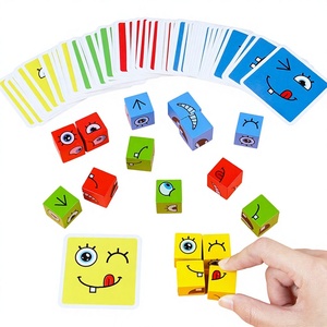 Bloques de Construcción de Rompecabezas para Niños, Juego de Combinación de Caras, Juguete de Lógica de Madera Montessori, Entrenamiento Cerebral para Jardín de Infancia y Preescolar - Product Image 2