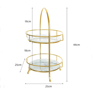 Oro 2 Tier <span class=keywords><strong>Bagno</strong></span> Filo di Vanità di Trucco Dell'organizzatore Cosmetico di Immagazzinaggio <span class=keywords><strong>Mensola</strong></span> per Dresser e Piano di Lavoro - Product Image 1