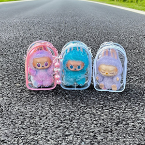 Vente en gros Sac porte-clés transparent à fermeture éclair en PVC pour bébé 10cm 15cm avec caractéristiques anti-poussière et résistant à l'humidité pour poupées en coton - Product Image 2