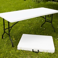 Table de banquet pliante rectangulaire en fer, portable et écologique, pour mariages, hôtels et événements extérieurs