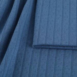 Boran tekstil toptan organik pamuk Pointelle kumaş yumuşak sıkı 210gsm jakarlı örgü Pointelle kumaşlar pijama için - Product Image 3