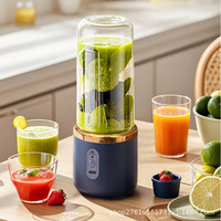 Vaso Mezclador Portátil Recargable de Alta Calidad, Exprimidor Compacto, Producto Digital Inteligente para el Hogar con Vaso de Vidrio Transparente