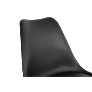 Sgabello in PU Beechwood 57,5X50,5X109 Nero - Product Image 1