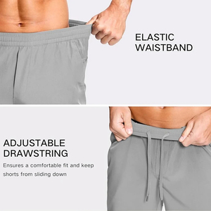 100% Cotton Unisex Casual <b>Shorts</b> Elastic Waist Mid Solid Color Eco-Friendly Skin-Friendly Ergonomically Designed Size to 4XL - Product Image 5