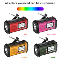 Radio de Emergencia OEM de Fábrica WB NOAA con Linterna SOS, Banco de Energía Solar, Manivela, Carga USB y Altavoz Inalámbrico