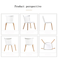Chaises en plastique classiques et simples, vente en gros, chaises de bistrot nordiques modernes en bois massif avec dossier, pour café américain et extérieur