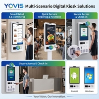 Kiosque en libre-service Android 27 pouces avec écran tactile capacitif 10 points, reconnaissance faciale, montage mural pour la commande et le paiement en restaurant