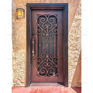 Exterior Interior Exterior Frente <span class=keywords><strong>Trasero</strong></span> Doble Galvanizado Entrada <span class=keywords><strong>Puerta</strong></span> de Hierro Forjado Para Balcón <span class=keywords><strong>Patio</strong></span> De La Casa - Product Image 5
