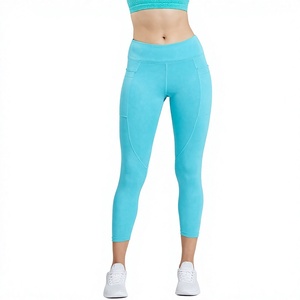 Ensemble de vêtements de sport pour femmes grande taille 6XL avec logo personnalisé, pantalon taille haute effet push-up, leggings élastiques avec poches - Product Image 1