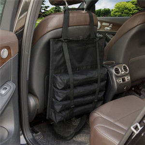 Organizador de maletero de coche, bolsa de herramientas plegable de tela Oxford con múltiples bolsillos, color caqui y negro, bolsa colgante de gran tamaño para almacenamiento en vehículos - Product Image 3