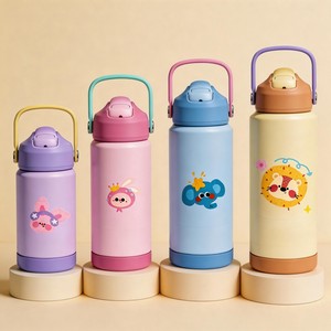 Botella de Agua Infantil de 12oz al por Mayor con Tapa de Paja, Vaso Escolar de Acero Inoxidable Aislado, Libre de BPA, Logotipo Personalizado, Proveedor a Granel, OEM - Product Image 2