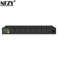 Séquenceur d'alimentation en métal NFZYS-108 LCD 10 voies Protection de filtre de gestion de l'alimentation numérique minuterie intelligente AC 220-240V MIDI