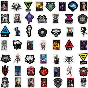 50 autocollants de jeu Pop The <span class=keywords><strong>Witcher</strong></span>, dessin animé, graffiti, pour ordinateur portable, console de jeux, autocollants imperméables, autocollants de télévision Witch - Product Image 3