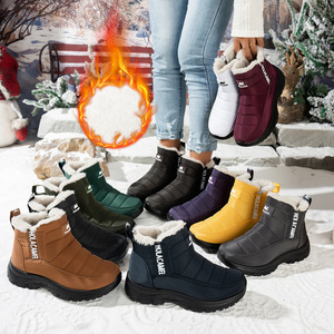 Stivali da Neve Invernali da <span class=keywords><strong>Donna</strong></span> con Tacco Piatto, Fodera in Pile, Caldi e Impermeabili, con Elastico per Calzata Facile, per Escursionismo - Product Image 3