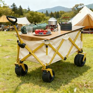 Outdoor Portátil Dobrável Jardim Carrinho Customizável Dobrável Camping Wagon <span class=keywords><strong>Trolley</strong></span> Aço Inoxidável - Product Image 2