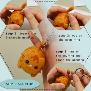 Due gatti lana feltro poke artigianali simpatici animali artigianali ago da te ornamenti in feltro di lana - Product Image 3