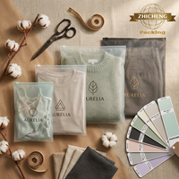 Sac à fermeture éclair givré certifié GRS, biodégradable, écologique, durable, en polypropylène CPE mat, pour l'emballage de vêtements, chaussures et accessoires.
