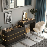 Ensembles de Chambre : Coiffeuse de Maquillage Meuble de Chambre à Coucher, Nouvelle Coiffeuse 2025 en Bois Massif avec Miroir