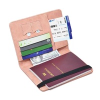 Portefeuille de voyage personnalisé indispensable, organiseur de cartes pratique pour hommes et femmes, housse de passeport avec blocage RFID