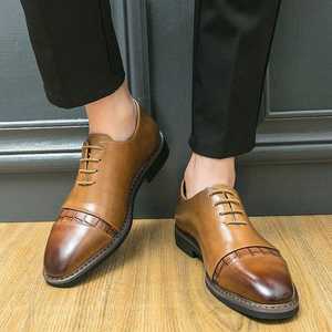 Nuevos Zapatos de Vestir y Oxford para Hombre, Modernos, Cuadrados, Impermeables, de Color Mixto, con Suela de Goma, Hechos a Medida, que Aumentan la Estatura - Product Image 6