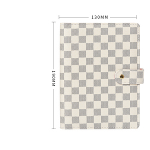 Archivador a cuadros A5 A6, carpeta de cuero con espiral de hoja suelta, planificador de precios - Product Image 6