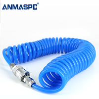 8*5 Pneumatique Pu Tube Pu Polyester Polyuréthane Ressort Bobine Tube Spirale Flexible Pu air Tuyau Tube avec Coupleur Rapide