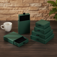Boîte cadeau en carton rigide recyclable de type tiroir avec logo imprimé personnalisé, laminage mat, emballage de rangement personnalisé