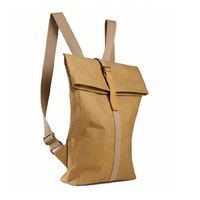 Mochila Baoren Personalizada de Papel Kraft Reciclado Ecológico, Biodegradable, Lavable, con Cierre de Cremallera para Adolescentes, con su Logotipo, de Poliéster