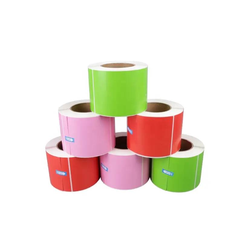 Factory direct customized Shipping Label Printer supermarket Barcode Label colour direct thermal adhesive Label Roll