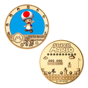 Envío Directo desde el Almacén, Moneda Conmemorativa de <span class=keywords><strong>Mario</strong></span> Bros de 40 mm, Insignia de Hierro Electrochapada, Regalo de Mercancía de Anime - Product Image 4