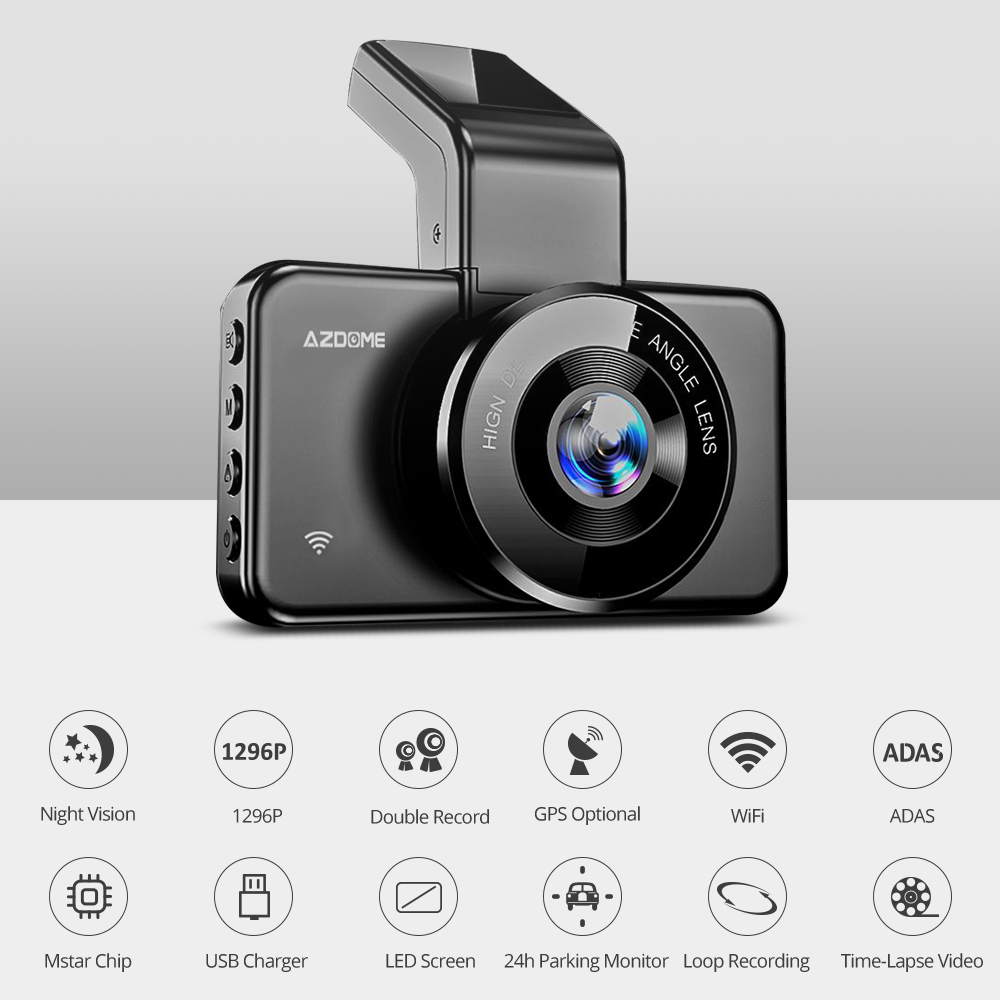 ORANGLES AZDOME M17 Pro 3 Inch Front Rear Dash Cam WiFi 1080P Night Vision Parking Mode UK Accident Evidence New 2025 - detailed closeup view - illustrating benefits - Image 3 of 6 | created for all | Shop AZDOME M17 Pro 3 Inch Front Rear Dash Cam WiFi 1080P Night Vision Parking Mode UK Accident Evidence New 2025 North Carolina | Free Shipping ORANGLES