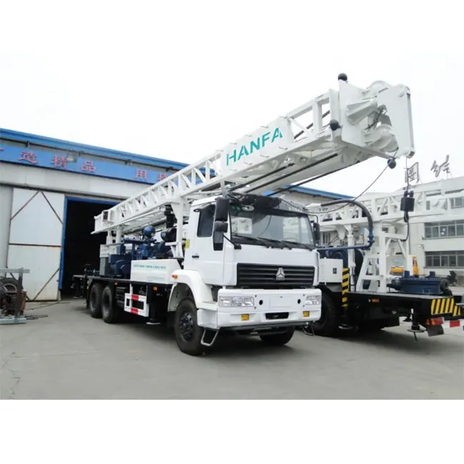600m Hydraulic truck mounted diesel deep borehole water well cars used drill rig machines