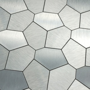 Brush Steel Effect Waterproof Peel and <strong>Stick</strong> Mosaic Wall Tile Sticker <strong>Backsplash</strong> <strong>Stick</strong> <strong>on</strong> Wall - Product Image 4