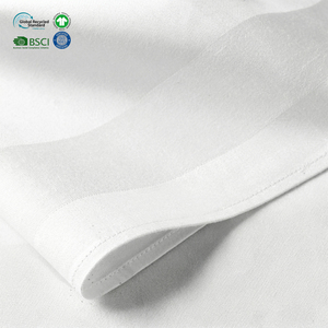 Servilletas de satén de algodón blancas duraderas de 18x18 pulgadas con dobladillo de una sola aguja para organizadores de eventos y suministros de restaurantes. - Product Image 1