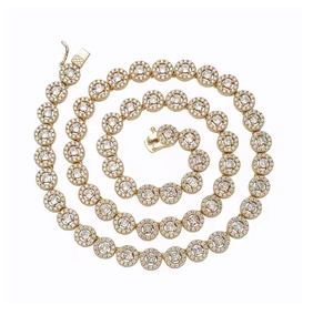 Collier de luxe Hip Hop en moissanite, taille émeraude, haute clarté, bijoux tendance, style unisexe - Product Image 4