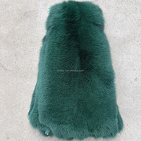 Peau de renard teinte en vert pour vêtements, vente en gros