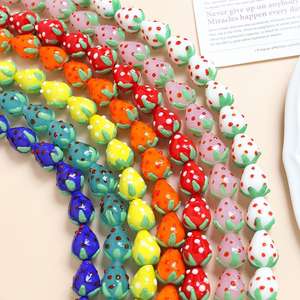 Cuentas de vidrio con agujero recto de fresa, cuentas DIY, joyería hecha a mano, collar, pendientes, pulsera, accesorios, materiales - Product Image 4