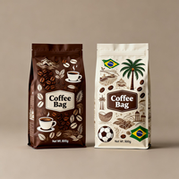 Groothandel Nieuw Ontwerp Op Maat Geprint Ritszakje 100g 250g 500g 1kg Platte Bodem Ecologisch Verantwoord Kraft Papier Thee Koffie Staande Pouch