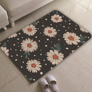 Tapis de sol rectangulaire sur mesure en boucle, en fibre de polyester, lavable, motif abstrait géométrique - Product Image 3