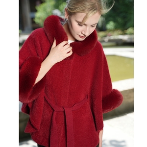Women Elegant Faux Fur Shawls with Sleeve Belt Flurry Winter Warm Cloak Fashion Shawl <b>Wrap</b> for Wedding Cocktail - Product Image 4