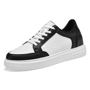 Chaussures de mode pour hommes à semelle invisible de 8 cm, en cuir de vachette pleine fleur, blanches, respirantes, avec semelle intermédiaire en EVA, décontractées - Product Image 5