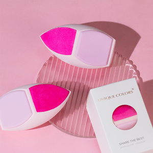 Éponge de maquillage en silicone souple en gros avec design floqué sans latex pour fond de teint et poudre, marque privée - Product Image 6