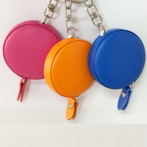 Porte-clés ruban à mesurer rétractable en cuir <span class=keywords><strong>personnalisé</strong></span> bleu <span class=keywords><strong>personnalisé</strong></span> de 2 mètres - Product Image 4