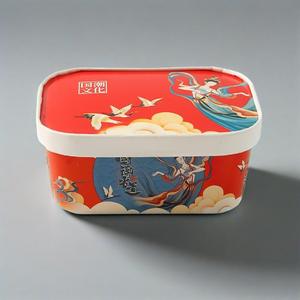 ชามสลัดทำจากกระดาษคราฟท์แบบใช้แล้วทิ้งเกรดอาหารเป็นทรงสี่เหลี่ยมผืนผ้าสำหรับซูชิและแซนวิช - Product Image 1