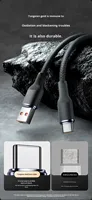 Câble de données Type-C en forme de colonne romaine, tressé en tungstène doré, charge ultra-rapide PD, transfert de données, compatible avec les téléphones mobiles