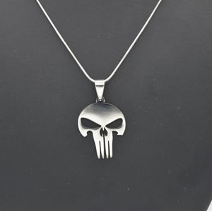 Hot Sale <span class=keywords><strong>Punisher</strong></span> Schädel Symbol Inspirierte Halskette Hochwertiger 316L Edelstahl Hypo allergen Tranish Free Schmuck - Product Image 1