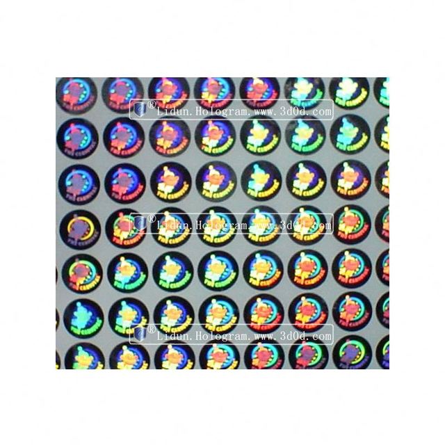 Wholesale Silver Holographic 3D Pictures Electronic Smart Watch Sun Glass Mobile Phone Auto Bank Counterfeiting Label Sticker