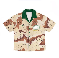 Chemises Boxy Camouflage 100% Personnalisées Broderie de Haute Qualité Boutonnées Sérigraphiées Polo Coupe et Couture Surdimensionnées pour Hommes