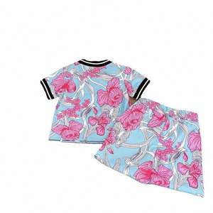 Ensemble imprimé de vêtements pour enfants de créateur, T-shirt à manches courtes et short pour garçons et enfants, ensemble deux pièces, tenue décontractée de plage - Product Image 6